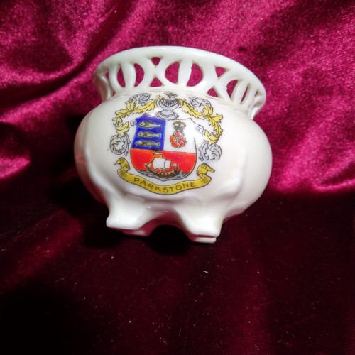 Crested ware ornate pot urn - ware,