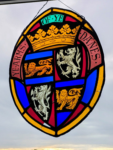 Antique stained glass armorial - stained,