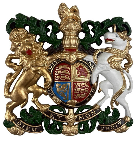Cast metal royal coat arms - cast, of