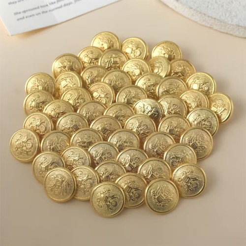 Military style buttons gold - 10,