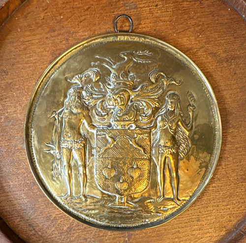 Heraldic brass wall plaque - heraldic,